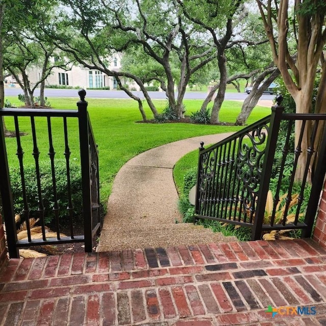 view of community with a lawn