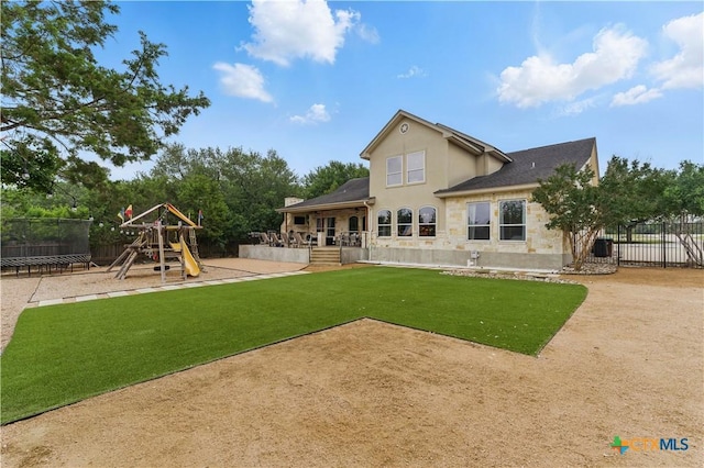 810 Pinnacle Pkwy, New Braunfels, TX 78132 - rear view of house with stucco siding and a patio area