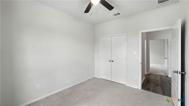 3938 Legend Park, New Braunfels, TX 78130 - unfurnished bedroom with carpet floors, a closet, and ceiling fan