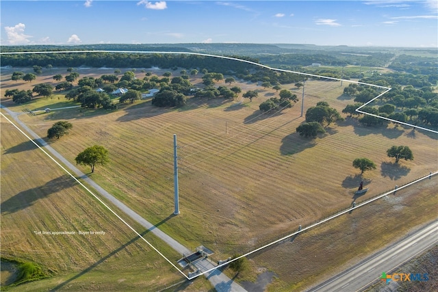 drone / aerial view featuring a rural view