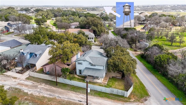 aerial view with a residential view