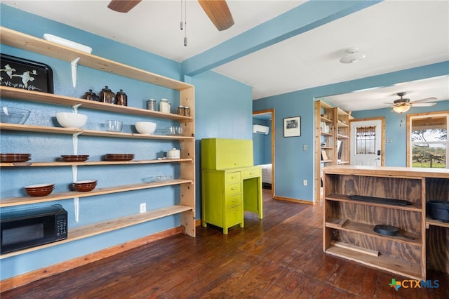 10843 US Highway 90, Harwood, TX 78632 - storage area featuring a ceiling fan and a wall unit AC