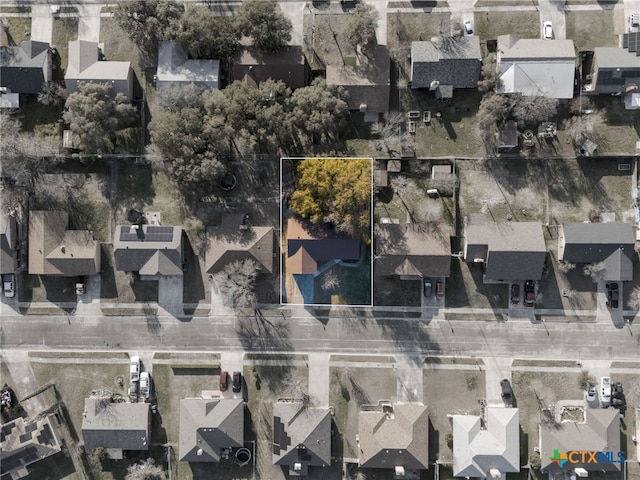 drone / aerial view with a residential view