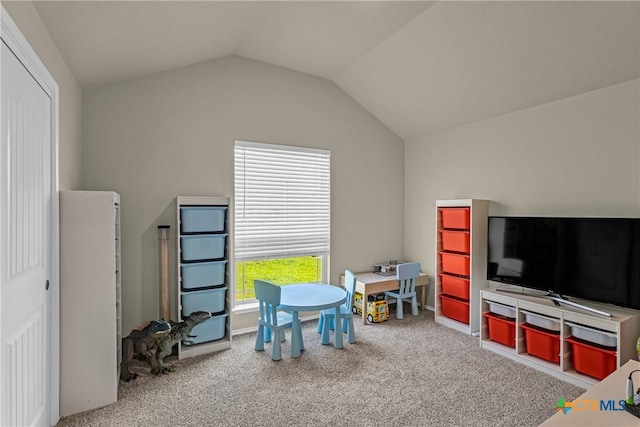 1703 Fossil Trl, Belton, TX 76513 - playroom with carpet and lofted ceiling