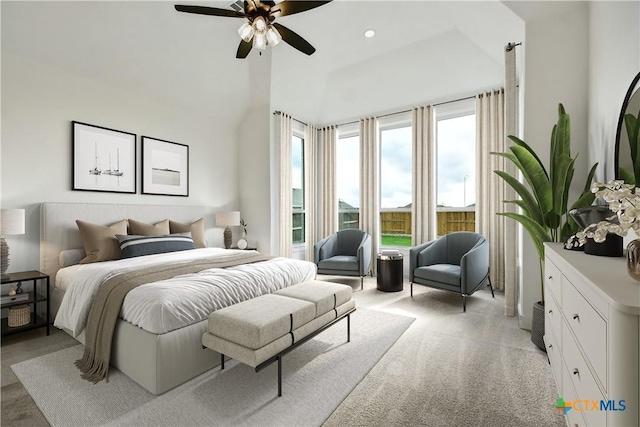 1923 Privet Rd, New Braunfels, TX 78132 - bedroom with light colored carpet and ceiling fan
