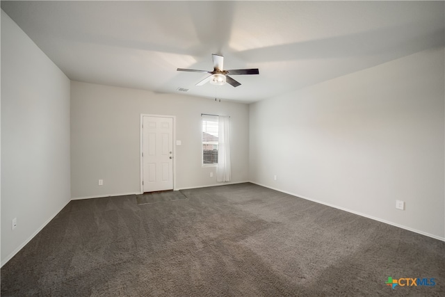 7147 Azure Waters, Converse, TX 78109 - unfurnished room featuring a ceiling fan and dark colored carpet