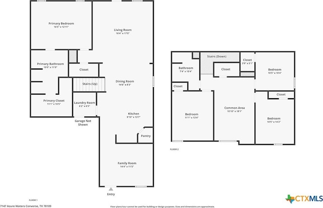 7147 Azure Waters, Converse, TX 78109 - view of floor plan / room layout