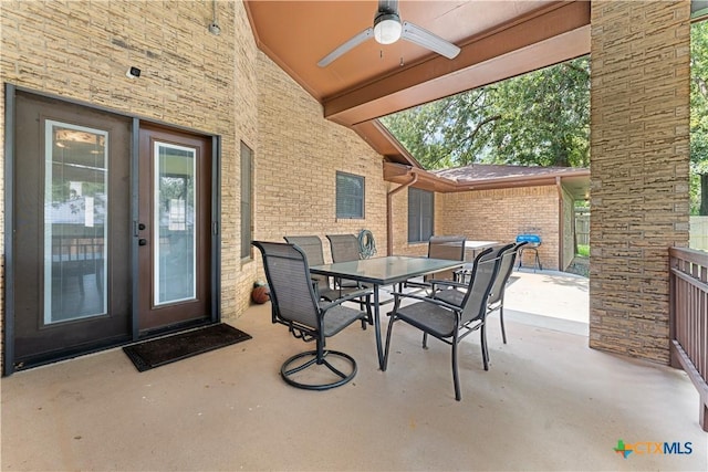 2106 Antelope Trl, Harker Heights, TX 76548 - view of patio featuring a ceiling fan and outdoor dining space