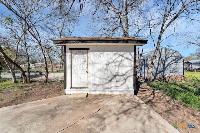 view of shed