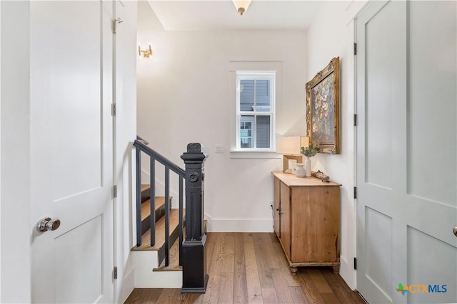 entryway featuring hardwood / wood-style flooring