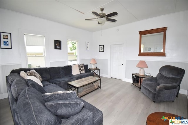 920 S 33rd St, Temple, TX 76504 - living room with ceiling fan and wood-type flooring