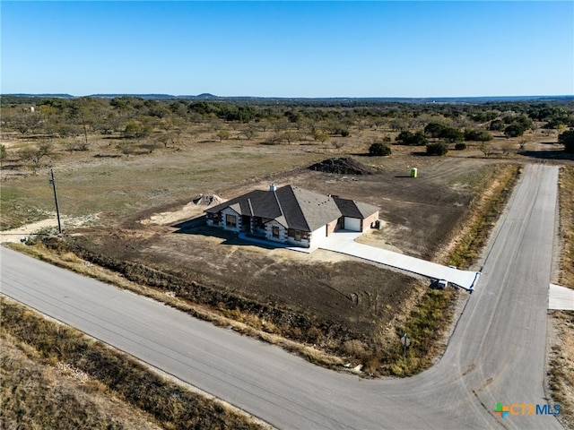 bird's eye view with a rural view