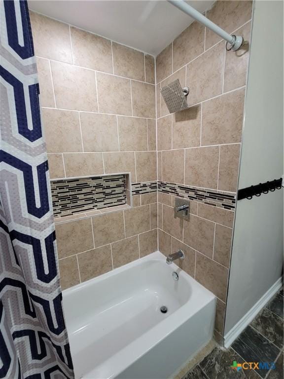 bathroom featuring shower / bath combination with curtain