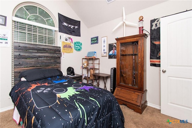 602 Dusty Trl, Belton, TX 76513 - carpeted bedroom featuring vaulted ceiling and baseboards