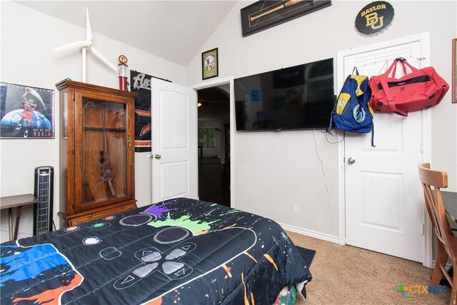 602 Dusty Trl, Belton, TX 76513 - bedroom featuring carpet flooring and lofted ceiling