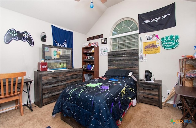 602 Dusty Trl, Belton, TX 76513 - bedroom featuring carpet flooring and vaulted ceiling