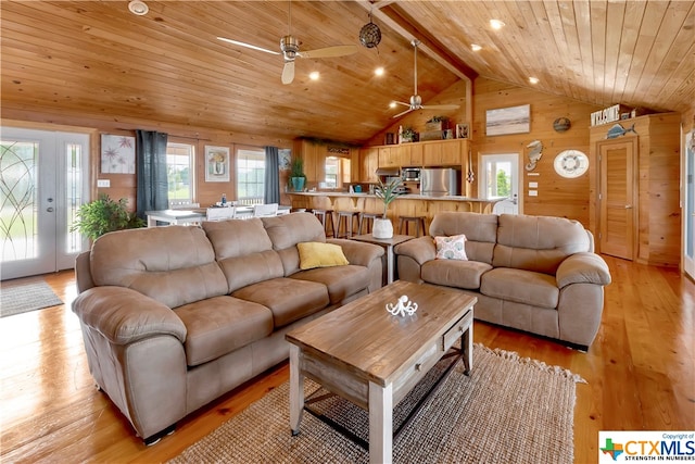 403 Bay St, Austwell, TX 77950 - living room featuring light wood-type flooring, a wealth of natural light, and ceiling fan