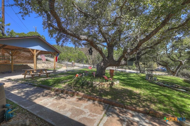 view of yard with a gazebo