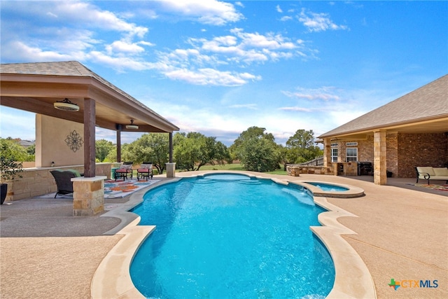 view of pool featuring a patio area and a gazebo