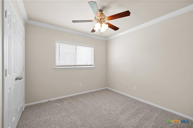 901 Mustang Trl, Harker Heights, TX 76548 - unfurnished room with a ceiling fan, carpet, and ornamental molding
