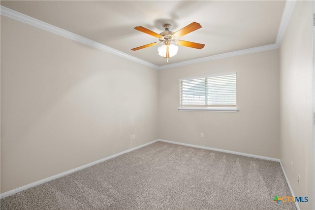901 Mustang Trl, Harker Heights, TX 76548 - empty room with carpet flooring, ornamental molding, and ceiling fan