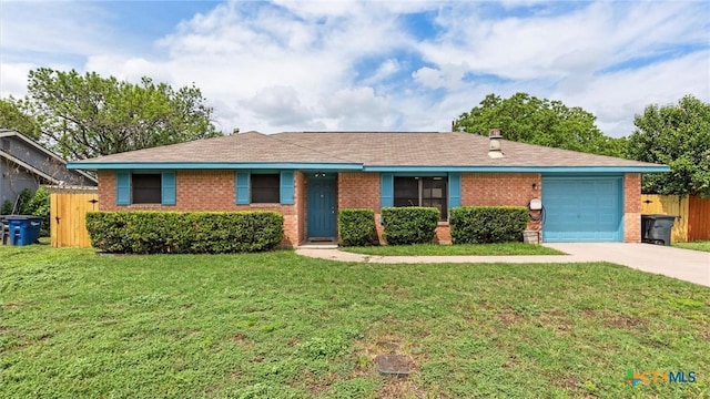218 Gruene Rd, New Braunfels, TX 78130 - ranch-style home featuring a garage, concrete driveway, and brick siding
