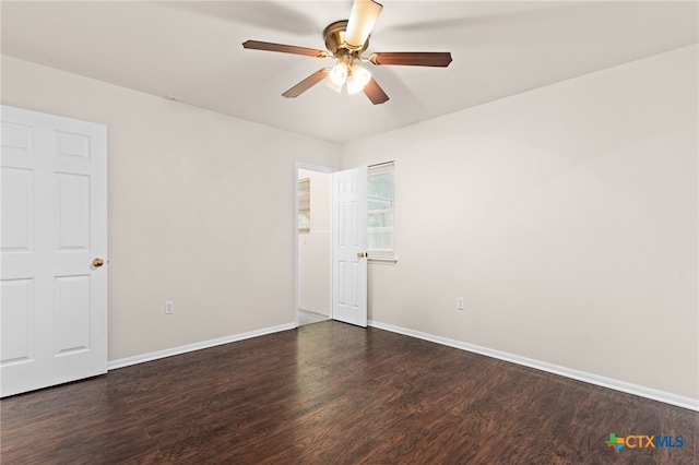 2004 Veterans Ave, Copperas Cove, TX 76522 - unfurnished room with wood finished floors, a ceiling fan, and baseboards
