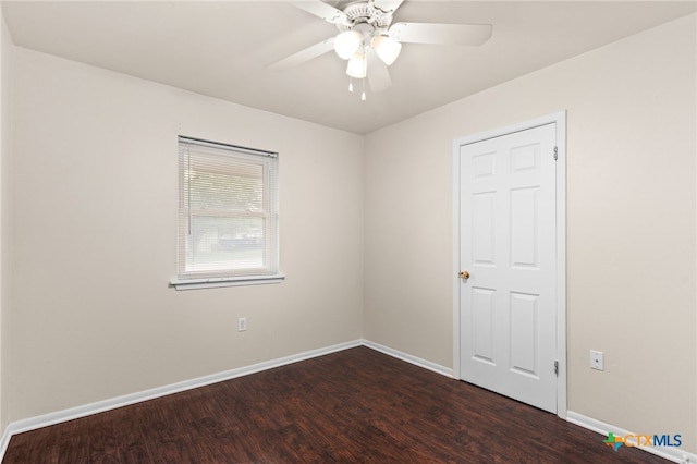 2004 Veterans Ave, Copperas Cove, TX 76522 - empty room featuring dark wood-style flooring, baseboards, and ceiling fan