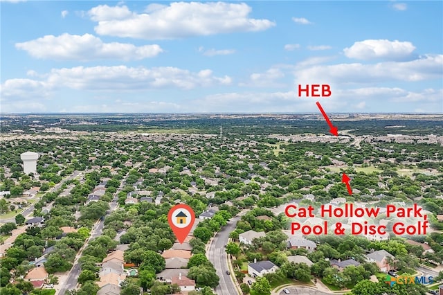 aerial view of residential area