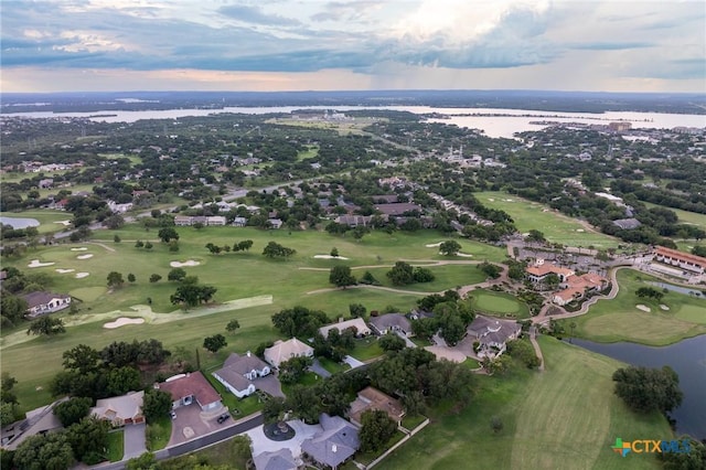2820 Aurora, Horseshoe Bay, TX 78657 - aerial overview of property's location with a large body of water and nearby suburban area