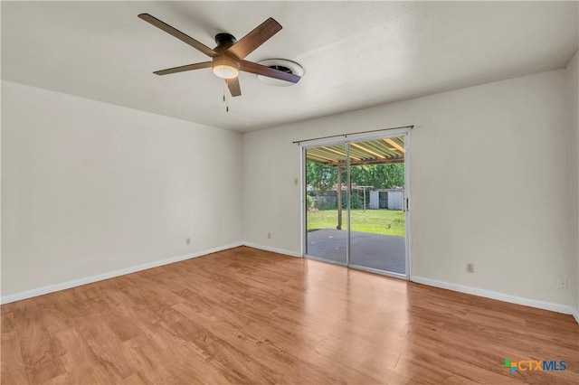 1210 Ridgemont Dr, Killeen, TX 76549 - empty room with light wood finished floors, baseboards, and ceiling fan
