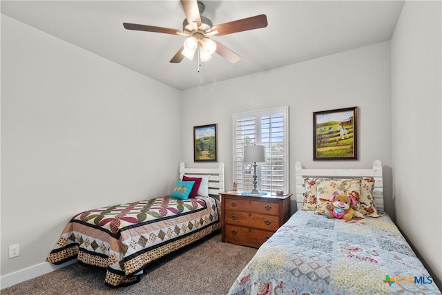 117 Aidan Ct, Burnet, TX 78611 - bedroom with carpet floors, ceiling fan, and baseboards