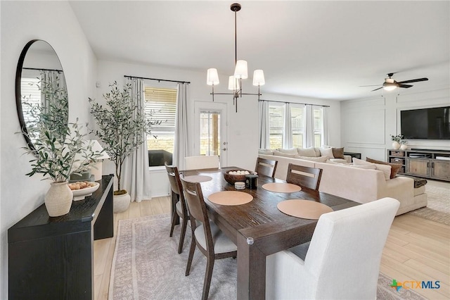 4648 Padula Dr, Round Rock, TX 78665 - dining room with light wood-type flooring and ceiling fan