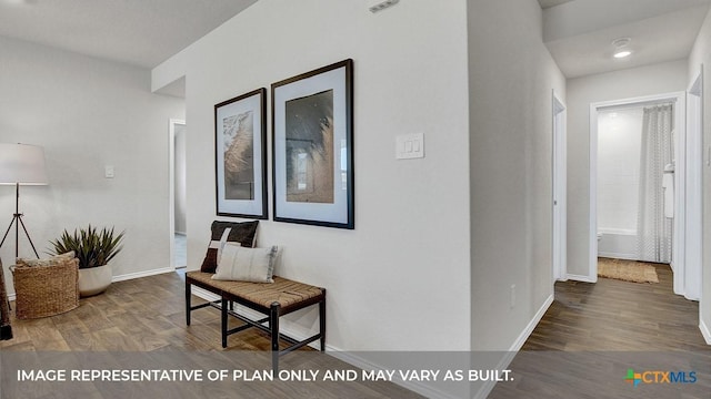 1000 Village Run, Seguin, TX 78155 - hallway with wood finished floors and baseboards