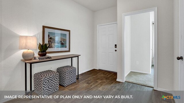 1000 Village Run, Seguin, TX 78155 - entryway featuring dark wood-type flooring and baseboards