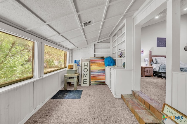 interior space with lofted ceiling