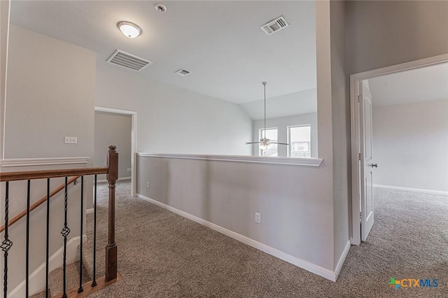 1233 Jester Ct, Copperas Cove, TX 76522 - corridor with carpet floors, visible vents, and an upstairs landing