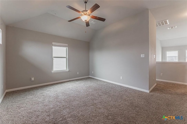 1233 Jester Ct, Copperas Cove, TX 76522 - empty room with a healthy amount of sunlight, a ceiling fan, and carpet flooring