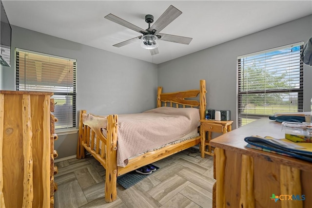 bedroom with a ceiling fan