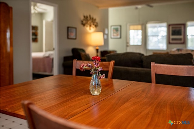 view of dining area