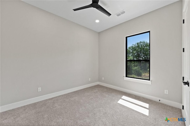 644 Creekside Dr, Belton, TX 76513 - carpeted empty room featuring a ceiling fan, baseboards, and recessed lighting