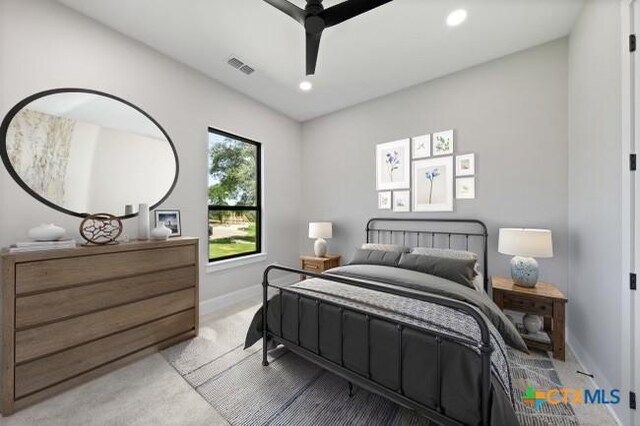 644 Creekside Dr, Belton, TX 76513 - carpeted bedroom with baseboards and recessed lighting