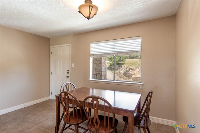 dining room featuring a textured ceiling