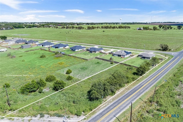 aerial view with a rural view