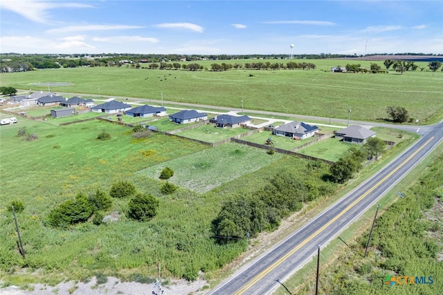 aerial view with a rural view