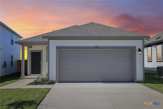 view of front of house with a garage