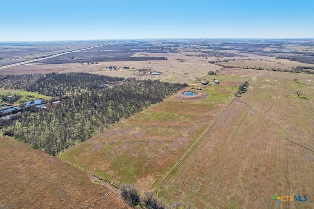 drone / aerial view with a rural view