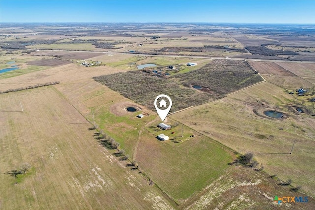 aerial view with a rural view