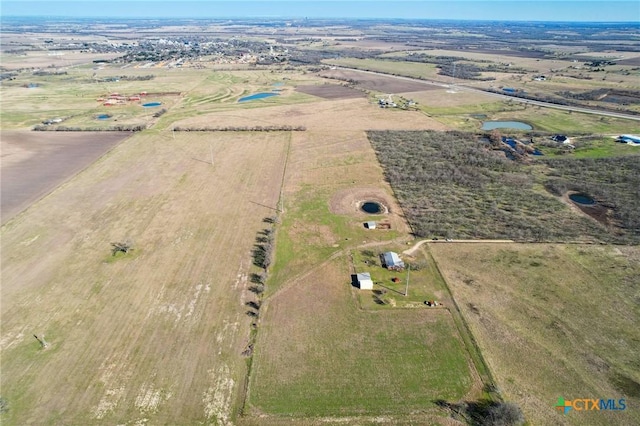 drone / aerial view featuring a rural view