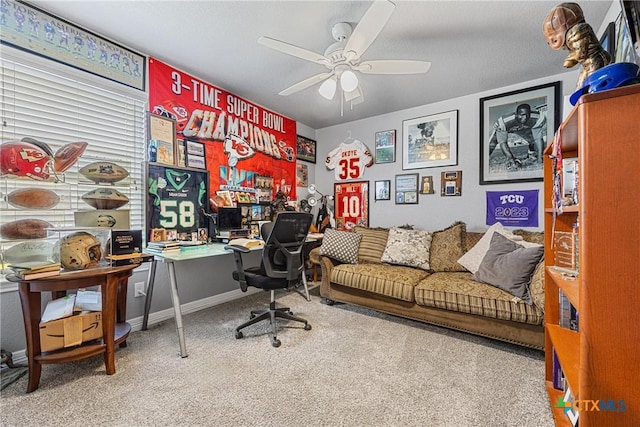 1211 Liberation Ln, Copperas Cove, TX 76522 - carpeted office with ceiling fan